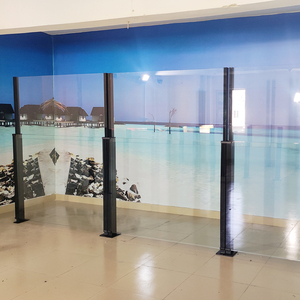 Brise-vent réglable avec garde-corps en verre rétractable pour <span class=keywords><strong>restaurant</strong></span>, clôture en verre haut de gamme personnalisée - Product Image 2