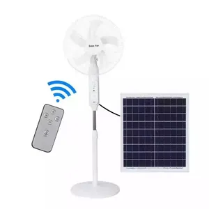 outdoor luxury silence 16 inch 25W remote 18000mah high speed solar Led rechargeable powered Table stand Energy fan with light