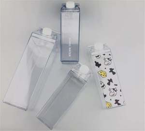 Custom BPA-Free 500ml 1000ml Square <b>Plastic</b> Transparent Leak-Proof Direct <b>Drinking</b> Water Bottle with Lid and <b>Straw</b> for Party Use - Product Image 2