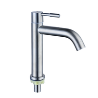 Robinet de lavabo monocommande en acier inoxydable brossé, eau chaude et froide, cartouche céramique, mitigeur de salle de bain