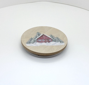 Nouveau couvercle de bougie personnalisé en verre, style artisanal rustique, décor ferme peint, pour la fête des fêtes, avec support en bois, pour le rangement et la création DIY - Product Image 4