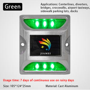 एल्यूमिनियम सौर रोड स्टड लाइट आउटडोर वाटरप्रूफ एलईडी रोड दो तरफा चेतावनी लाइट रिफ्लेक्टिव कास्ट एल्यूमीनियम 6 सौर रोड स्टड - Product Image 6