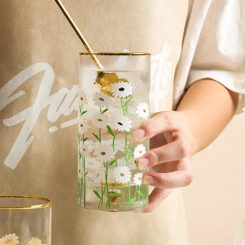Werbeaktion günstig beliebt Hotel-Glaswaren klassisch Druck 8 Unzen Wasser Trinkglas Saftbecher Glas mit OEM-Aufkleber
