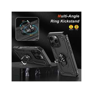 Étui de téléphone robuste antichoc avec support magnétique et protection d'écran en verre anti-rayures pour OPPO, Motorola, iPh - Product Image 3