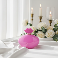 Flacon de parfum en verre pour le cou, bouteille OEM de haute qualité, rose et rouge, 100ml, avec pulvérisateur à pompe, livraison gratuite