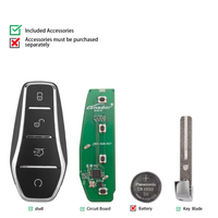 Clé intelligente universelle Lonsdor BY30 pour tous les modèles de voitures BYD, compatible avec les puces ID46 ID4A 315/433.62/433.92MHZ, programmable par K518pro/KW100