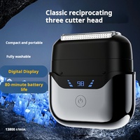 MENGLI Mini afeitadora inteligente para hombres Triple hoja reciprocante levitación magnética carga eléctrica lavado de agua IPX7 Digital