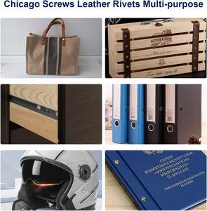 Tornillos Chicago Surtidos de Acero al Carbono y Acero Inoxidable, para Zapatos, Cinturones, Bolsos, Monederos, Collares de Perro, Decoración y Reparación, Métricos y en Pulgadas, Zinc - Product Image 3