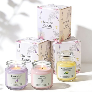 Venta al por Mayor de Velas Aromáticas de Cera de Soya Hechas a Mano en Frascos de Vidrio con Aroma a Osmanthus, Rosa y Lavanda, Velas Perfumadas <span class=keywords><strong>Yankee</strong></span> <span class=keywords><strong>Candle</strong></span> para el Día de la Madre y <span class=keywords><strong>Navidad</strong></span> - Product Image 1