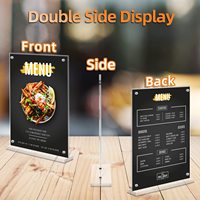 Support de menu de restaurant magnétique en acrylique transparent double face en forme de T, personnalisé, A4 A5, écologique, résistant à l'eau, portable