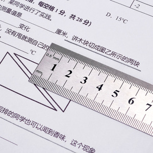 Regla recta de acero inoxidable de 40cm a doble escala, herramienta de medición de Metal duradera para la fabricación de papelería escolar y de oficina - Product Image 4