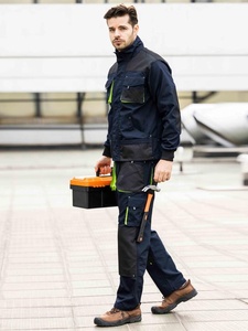 เสื้อโค้ทสำหรับคนงานเสื้อคลุมกันเปื้อนแขนยาวผ้าคอตตอนสำหรับผู้ชายมองเห็นได้ชัดเจนสามารถปรับแต่งได้ - Product Image 3