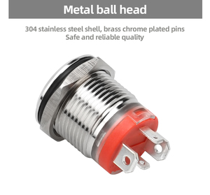 Chất lượng cao không thấm nước <span class=keywords><strong>IP67</strong></span> kim loại 1NO push button chuyển tự-thiết lập lại Bộ điều khiển điện với Vòng đèn 16 Mét - Product Image 6