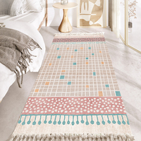 Tapis de salon et chambre à coucher, style ethnique, motif géométrique, en polyester, lavable en machine, antidérapant, adapté aux animaux domestiques, vintage, transfrontalier