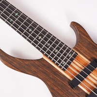Guitare Basse Électrique 5 Cordes en Stock, Fabrication Chinoise, Manche Traversant, 24 Frettes, Corps en Noyer, Touche en Ébène, Prise en Charge OEM, Vente en Gros