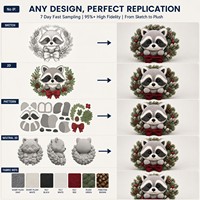 Porte-clés Mascotte en Peluche Raton Laveur Personnalisé OEM ODM, Guirlande d'Hiver, Jouet Promotionnel CPC, Cadeau de Noël et de Fêtes