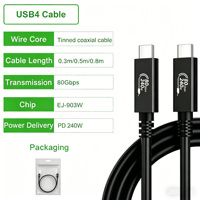 Câble de charge rapide USB4 C vers C Saihunt en gros, 240W PD, transfert de données 80 Gbps, compatible Thunderbolt 5, 0,3 m, 0,5 m, 0,8 m
