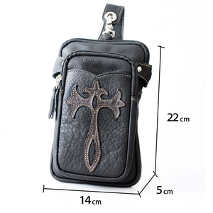 Bolso de cadera/cintura/pierna acolchado de piel de becerro genuina hecha a mano, de grano fino y suave - Product Image 4