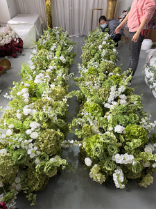 IFG Best Seller Lush 5ft White Green Flower Runner Centerpiece for Wedding Party Decor - Product Image 5