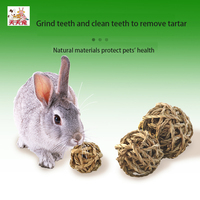 Corde ronde grinçante et jouet de meulage en bois pour petits animaux boule à mâcher interactive pour molaire pour animaux de compagnie pour lapins et autres animaux de compagnie