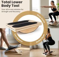 Planche d'équilibre en bois 2-en-1 de haute qualité, neuve, pour exercices et étirements des mollets
