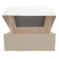Boîte en carton blanc avec fenêtre transparente en PVC/PET, auto-ouvrante, pour emballage alimentaire, pâtisseries, gâteaux, et donuts