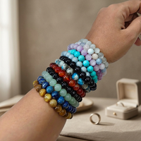 Bracelets en pierres naturelles perlées, élastiques, avec boules de pierres précieuses, taille personnalisable, unisexe, cadeau, anniversaire, à porter