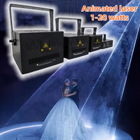 Laser d'animation DMX ILDA 1-20W pour mariage avec contrôle mobile RGB, construction métallique, protection IP25 et refroidissement par air