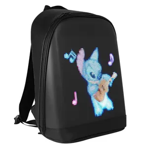 Ransel LED, ransel LED bisnis, ransel Mochila, Display layar led dinamis, tahan air, ransel kustom untuk berpergian, bisnis, LED