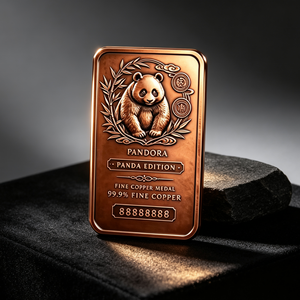 Barra de cobre de 1 kg para recuerdo, edición Panda - Product Image 1