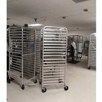 Chariot de boulangerie commercial détachable à 4 roues, en acier inoxydable 201, 15 niveaux, antirouille, pour la production de gâteaux en boulangerie