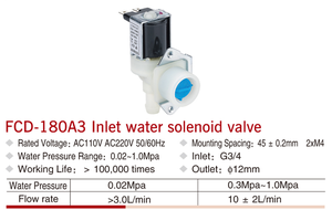 CNKB válvula solenoide <span class=keywords><strong>de</strong></span> <span class=keywords><strong>agua</strong></span> <span class=keywords><strong>de</strong></span> <span class=keywords><strong>entrada</strong></span> <span class=keywords><strong>de</strong></span> FCD-180A3 para <span class=keywords><strong>lavadora</strong></span>, lavavajillas - Product Image 3
