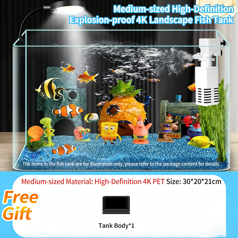 Medium square table top fish tank