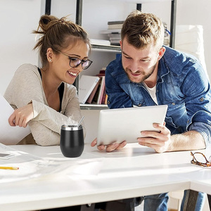 Termo con forma de huevo de acero inoxidable 304 de calidad alimentaria de 12oz, nuevo producto, vaso de vino gordo de 12oz con logotipo personalizado para venta al por mayor - Product Image 5