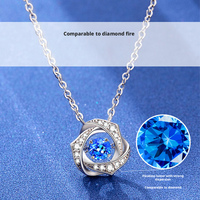 Collier Pendentif Cœur Battant en Argent Sterling S925 Original avec Zircon Cubique, Chaîne Romantique pour Femme, Luxe Léger
