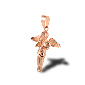 Prayer Little Boy Necklace Stainless Steel <b>Men</b>&women Pendant Loud European and American Popular Ornament Titanium Steel - Product Image 4