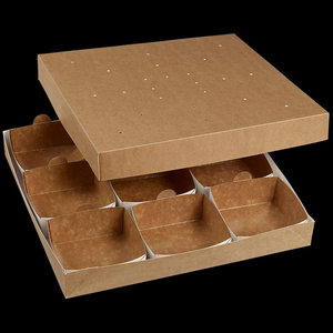 Caja Bento con 9 Compartimentos, Caja de Papel para Comida Rápida, Compartimentos para Refrigerios, Bebidas, <span class=keywords><strong>Palomitas</strong></span> de Maíz, Nachos, Barquitos para Servir - Product Image 2