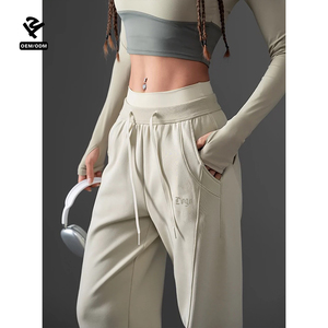 F240784 Set personalizzato <span class=keywords><strong>in</strong></span> due pezzi abbigliamento da donna ad alta elasticità aderente Crop Top ampio Set da Jogger abbigliamento sportivo Streetwear - Product Image 3