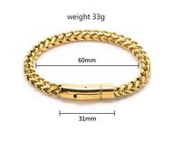 Élégant Unisexe 18K Plaqué Or En Acier Inoxydable Blé Chaîne Dubaï Bracelet Lien Bracelets pour Fêtes Cadeaux Accessoire À La Mode