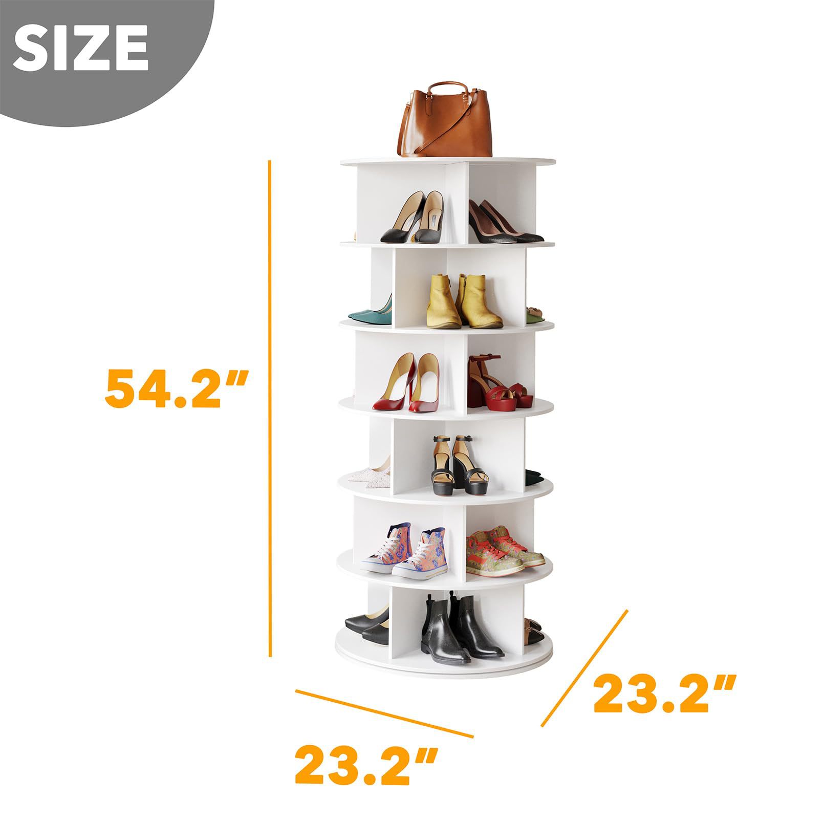 Rotating shoe rack with 6 tiers [Type B]