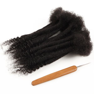 Vastdreadlocks 0.4cm 0.6cm 0.8cm dreadlocks artificielles, vente en gros de cheveux humains dreadlocks bon marché loc cheveux humains extrémités bouclées - Product Image 2