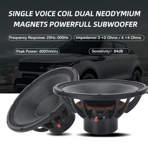 Subwoofer activo de 21 pulgadas para coche, combo de amplificador y subwoofer de 6000 vatios