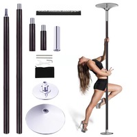 Barre de danse autoportante réglable en acier inoxydable de haute qualité, robuste et portable, sans perçage, pour pole dance