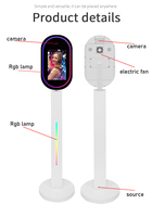 Location de photomaton portable 13,3 pouces pour mariages, impression instantanée, lumières LED RGB, compatible smartphones et iPad, avec flight case