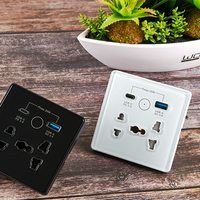 Stop Kontak Dinding WiFi Pintar Universal Tuya dengan Pengisian Daya USB Tipe C, Bahan ABS, untuk Penggunaan di Rumah Sakit, Kontrol Jarak Jauh via Aplikasi, Alexa, Google Home, OEM