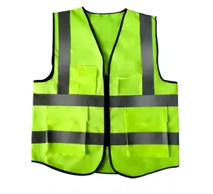 Fábrica directamente fluorescente HI vis chaquetas ropa reflectante chaleco de seguridad al aire libre HI vis trabajo correr chaleco de seguridad