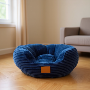 Cuccia per Cani Classica Blu in Velluto di Cotone a Coste, Antiscivolo, Impermeabile, per Tutte le Stagioni, Uso Interno - Product Image 3