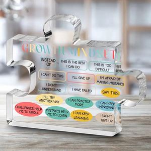 Adorno de Escritorio Transparente Personalizado con Forma de Rompecabezas, Regalo de Agradecimiento para Mamá, Papá, Familia, Decoración del Hogar - Product Image 1