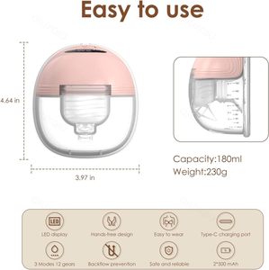 Mères personnalisées |   Pompe électrique sans fil automatique double S21 - Mains libres |   Sans BPA, en PP et silicone, adapté aux bébés, portable, 3 modes - Product Image 5