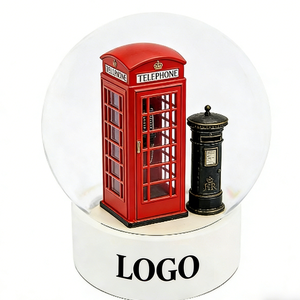 Boule à neige en résine avec cabine téléphonique rouge et boîte aux lettres de Londres, décoration de bureau créative et souvenir de voyage pour <span class=keywords><strong>la</strong></span> maison et le bureau - Product Image 1